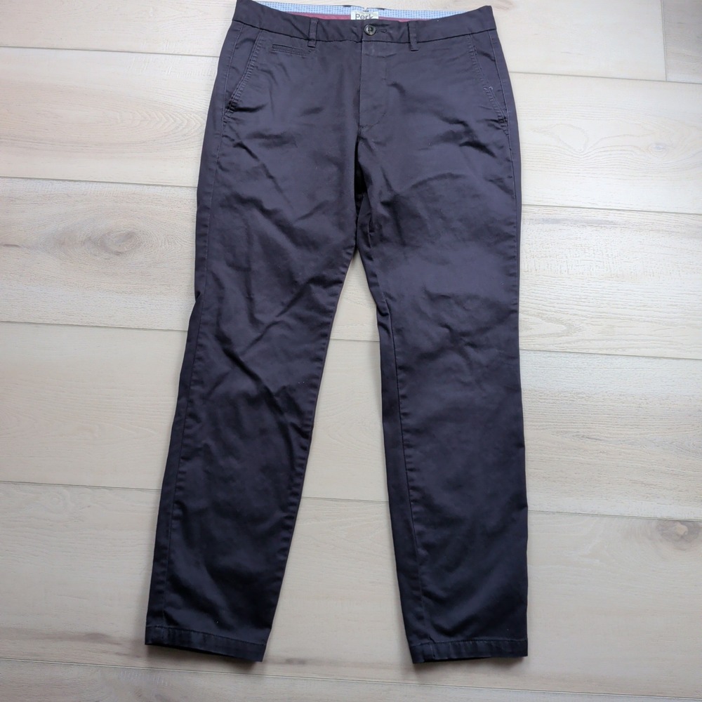 Perk Feel Good Chinos Mens 32x30 Slim Fit Stretch Navy Blue Cotton Pants